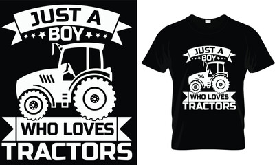 Just a boy who loves tractors t-shirt design.