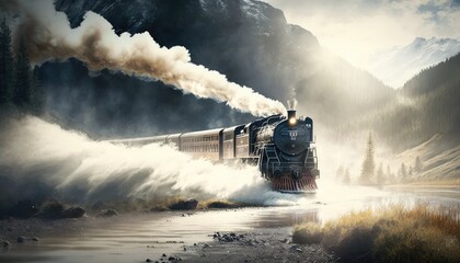 The Speeding Train: A Journey Through Time and Space. Generative AI.