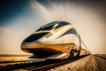 The Future of Transportation: Riding the High-Speed Magnetic Train. AI Generative