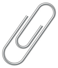 Paper clip mockup. Realistic metal document attach