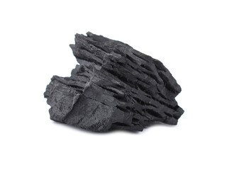 Piece of charcoal isolated on white