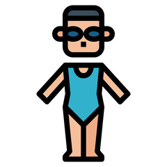 swimmer filled outline icon style