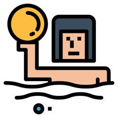 water polo filled outline icon style