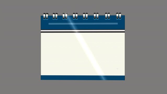 Pack of four Empty 3d calendar icon rotating in 4K 60FPS. 
