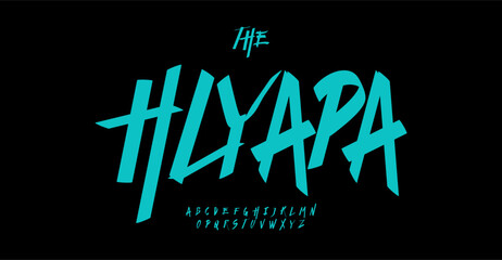 Simple street art alphabet, handwritten letters, italic handdrawn font for modern teen logo, headline, title, shirt, print, poster, lettering, dynamic art typography. Vector typographic design