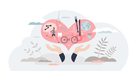 Public health protection and society cardiology care tiny person concept, transparent background. Overall disease prevention and patient illness diagnosis.