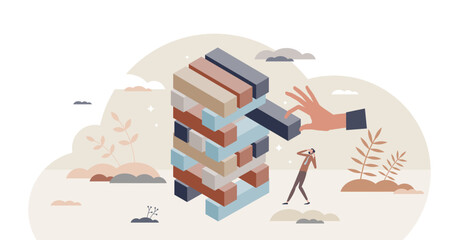 Risk management and financial business danger evaluation tiny person concept, transparent background.