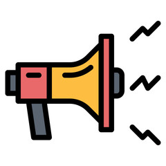 megaphone filled outline icon style