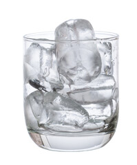 glass with ice and water isolated on white background clipping path