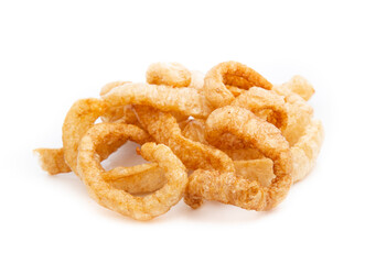 pork rind dry isolated on white background