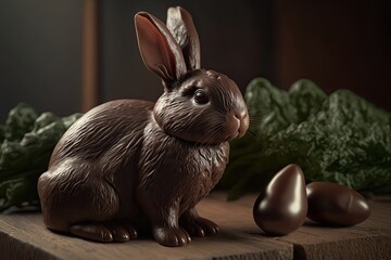 Chocolate Easter Bunny - Generative ai