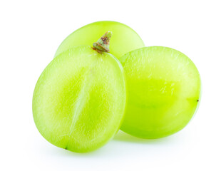 fresh green grape isolated on white background