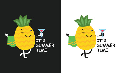 Summer enjoy pineapple t-shirt design