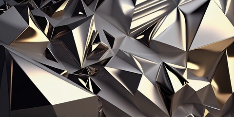 Abstract silver chrome background with a soft shinny effect, generative AI