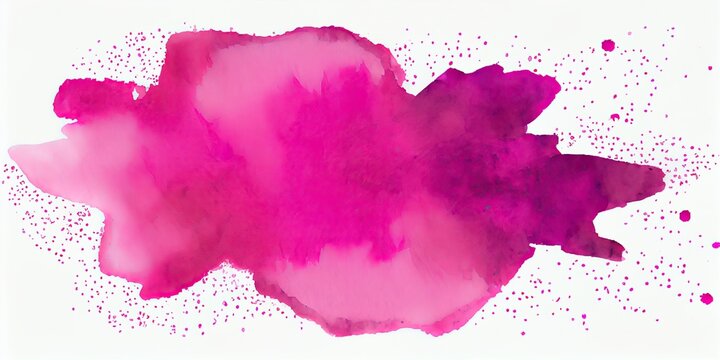 pink magenta abstract watercolor on a white background, generative AI © FrankBoston