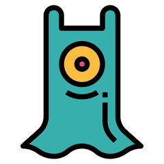 alien filled outline icon style