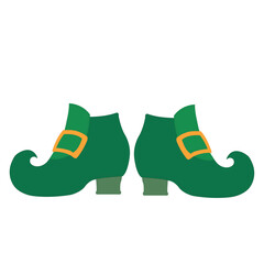 Icono de zapatos de leprechaun verdes. Vector