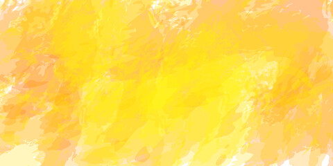 Yellow watercolor background. Grunge texture in yellow color. Ink paint brush stain. Yellow splatter spot. Watercolor pastel splash. Vector illustration