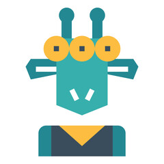 alien flat icon style