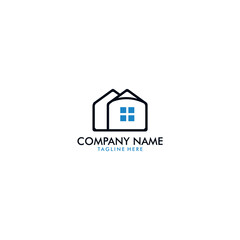 Building logo illustration graphic design vector in line art style. for branding, real estate, construction, home, and business cards