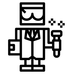 scientist line icon style