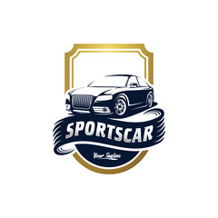 Obraz premium Vintage Sport Car Vector Logo Template