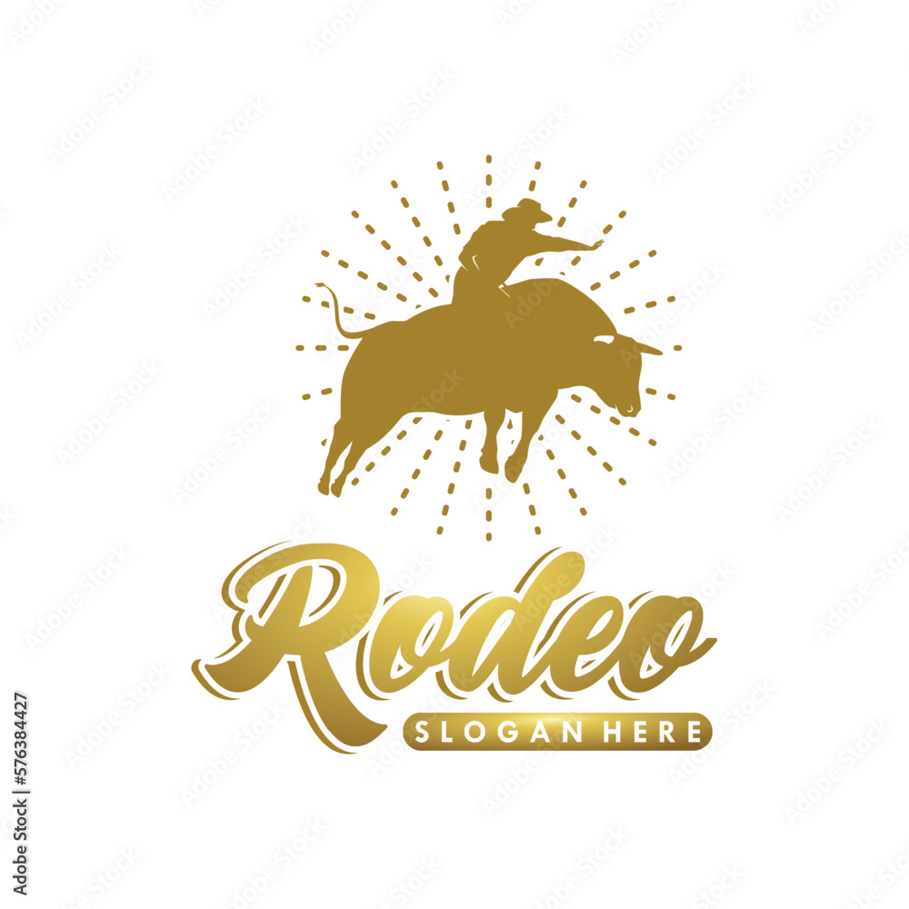 Canvas Prints Logo cowboy rodeo, vector illustration