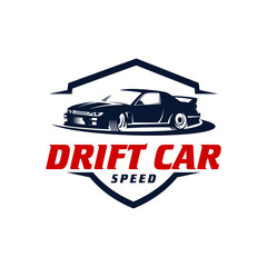 drift car logo design, drift racing illustration