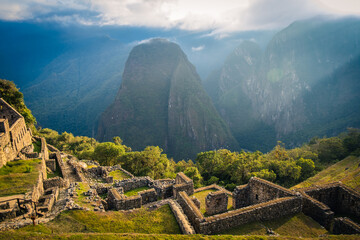 panoramic view of Machu Picchu Sacred Inca Ruins, Peru,sacred valley old citadel  © Michele