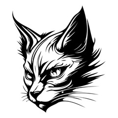 Fototapeta na wymiar Cat Face, Silhouettes Cat Face SVG, black and white Cat vector