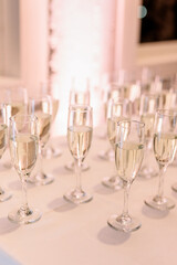 champagne glasses on the table