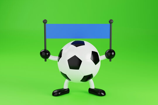Soccer ball sport competition banner. 3D rendering