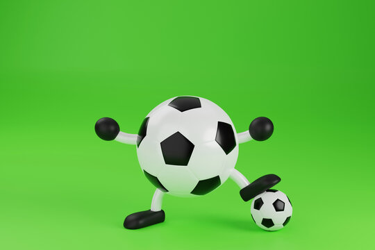 Soccer ball sport competition banner. 3D rendering