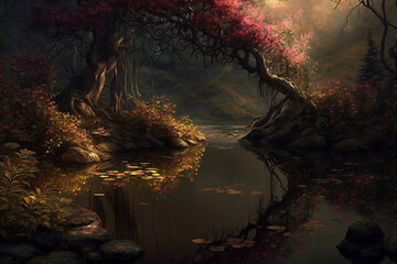 Fototapeta premium Translation of Bliss through Colors and Nature Scenics
