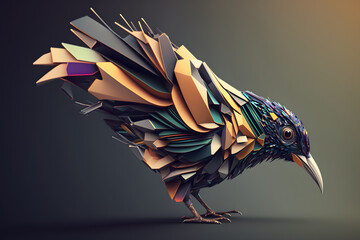 Abstract colorful bird. Made with Generative AI