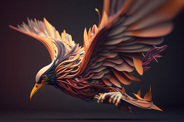 Abstract colorful bird. Made with Generative AI