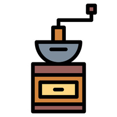 coffee grinder filled outline icon style