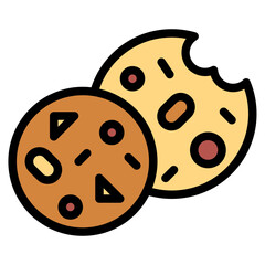 cookie filled outline icon style