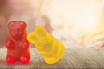 Colored tasty sweet gummy bear