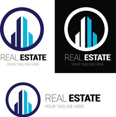 Real estate logo, cricle logo , building states ,owl real estate