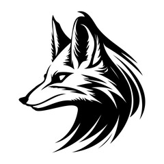 Fox Face, Silhouettes Fox Face SVG, black and white Fox vector