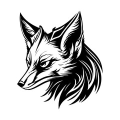 Fox Face, Silhouettes Fox Face SVG, black and white Fox vector