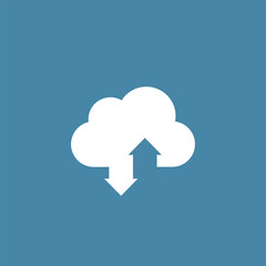Vector illustration of cloud service icon, file upload and download.