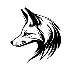 Fox Face, Silhouettes Fox Face SVG, black and white Fox vector