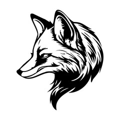 Fox Face, Silhouettes Fox Face SVG, black and white Fox vector