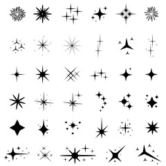 Sparkle icon vector set. Stars sparkle illustration sign collection. Star symbol or logo. - obrazy, fototapety, plakaty