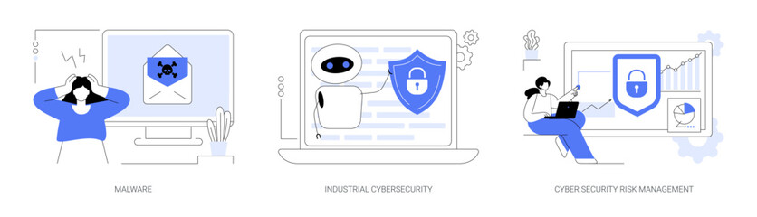 Fototapeta na wymiar Antivirus security and protection abstract concept vector illustrations.