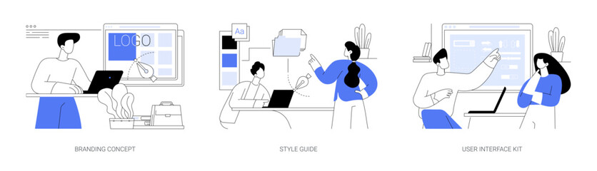 UI design abstract concept vector illustrations.