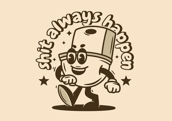 Mascot character design of a walking toilet