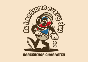 Mascot character illustration of barber shop